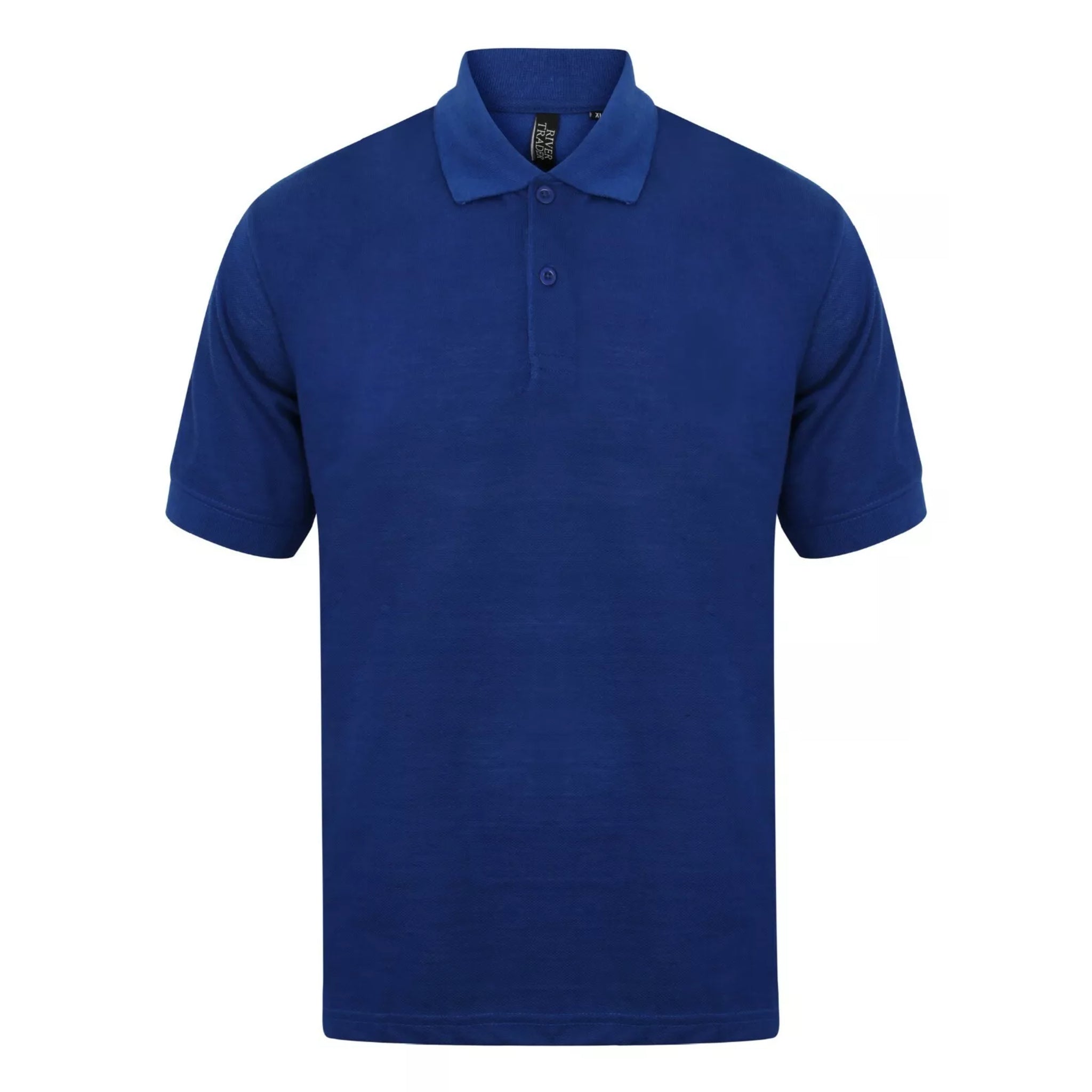 Men's royal blue short-sleeve men's polo shirt with classic collar